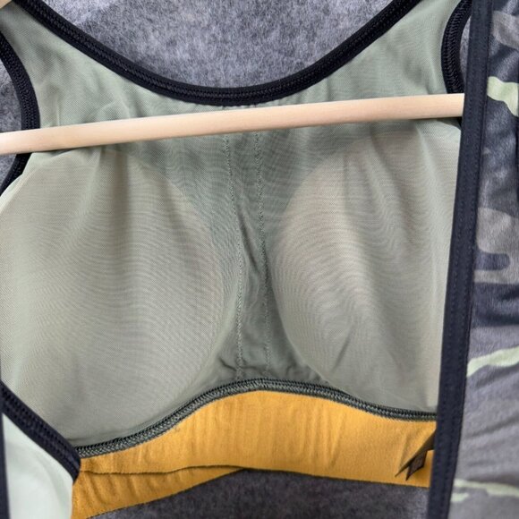 Victorias Secret Sports Bra Womens S Green Gold Camo Gym Running Workout Lined - Picture 3 of 8